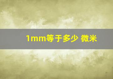 1mm等于多少 微米